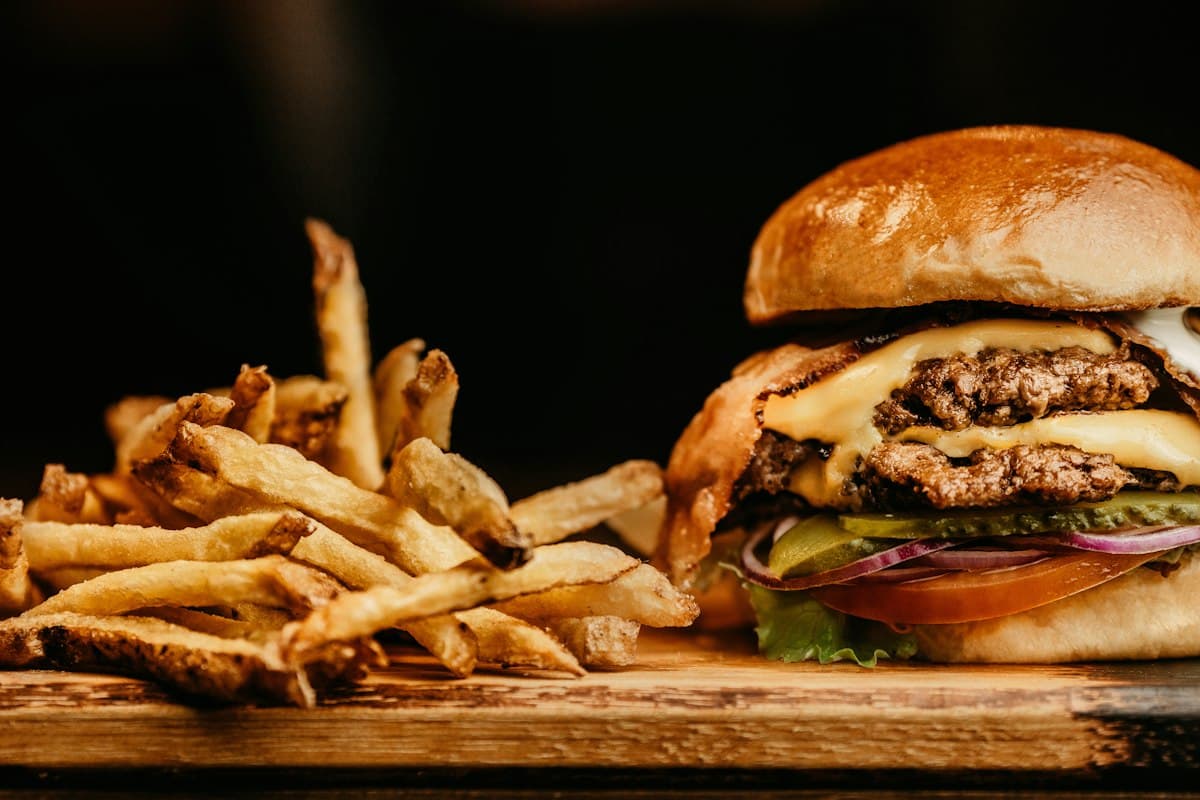Burger and fries, for multi-restaurant food marketplace app development