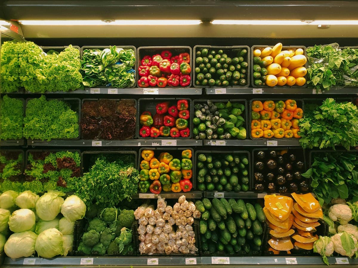 Fresh organic produce display, for organic grocery store app development