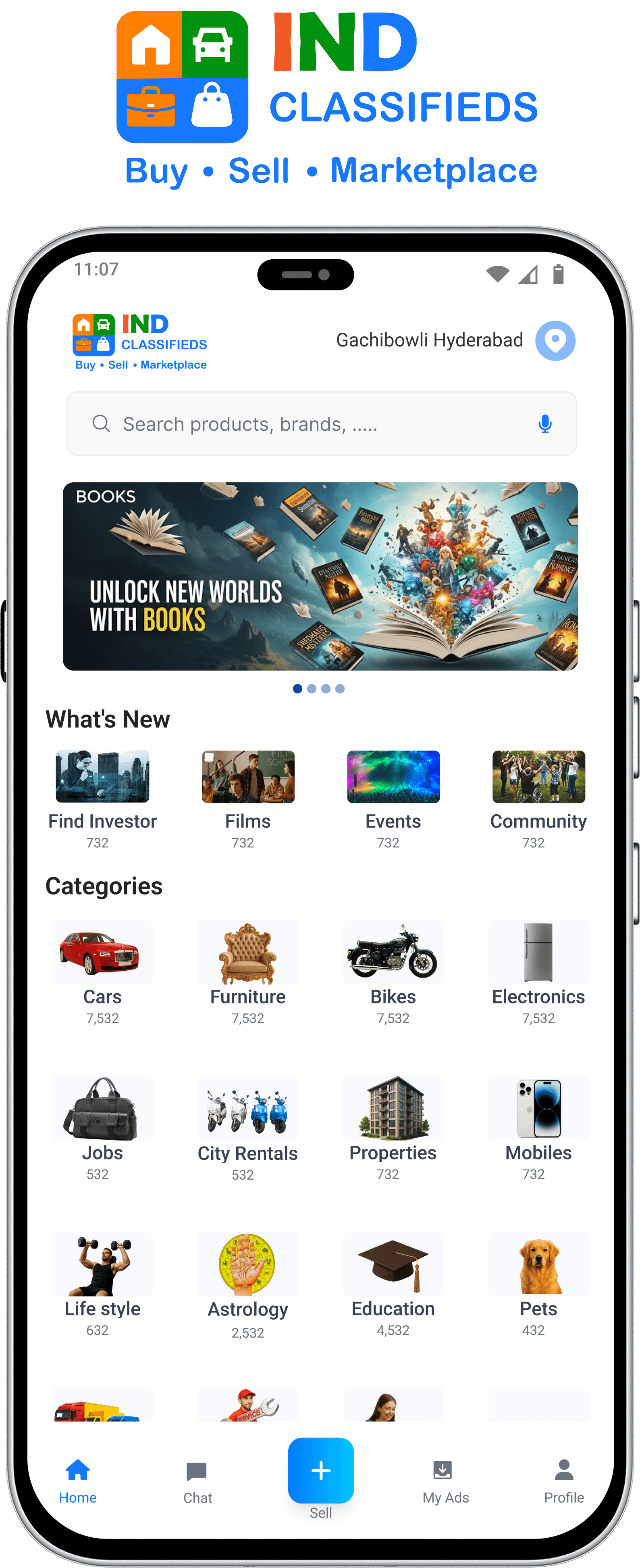Ind Classifieds product screens