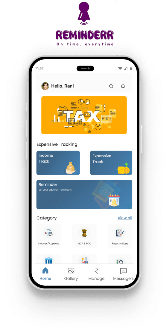 Reminderr product screens