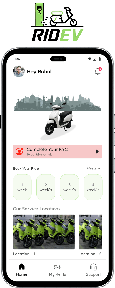 Ridev product screens
