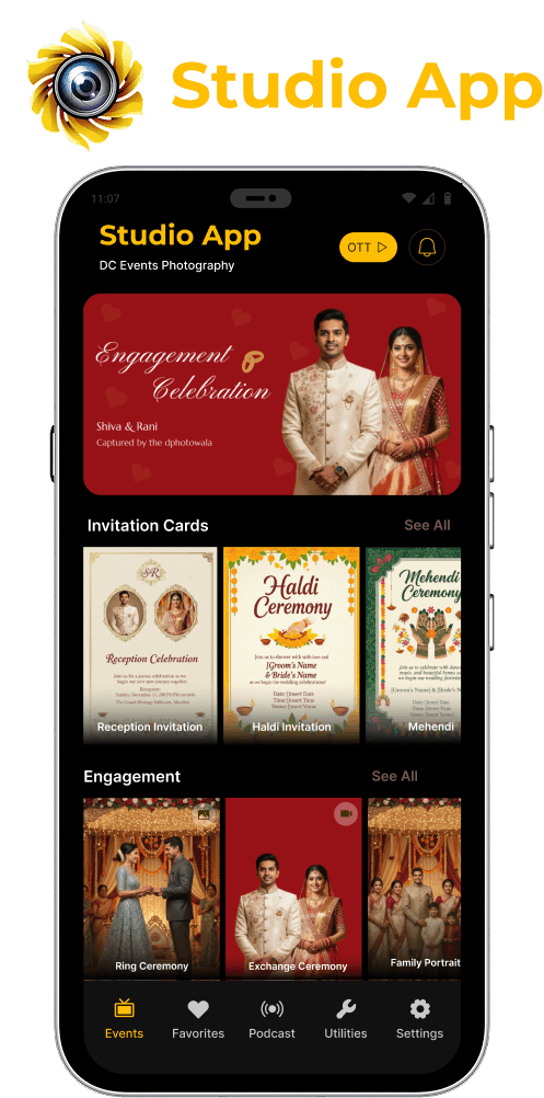 Studio App product screens