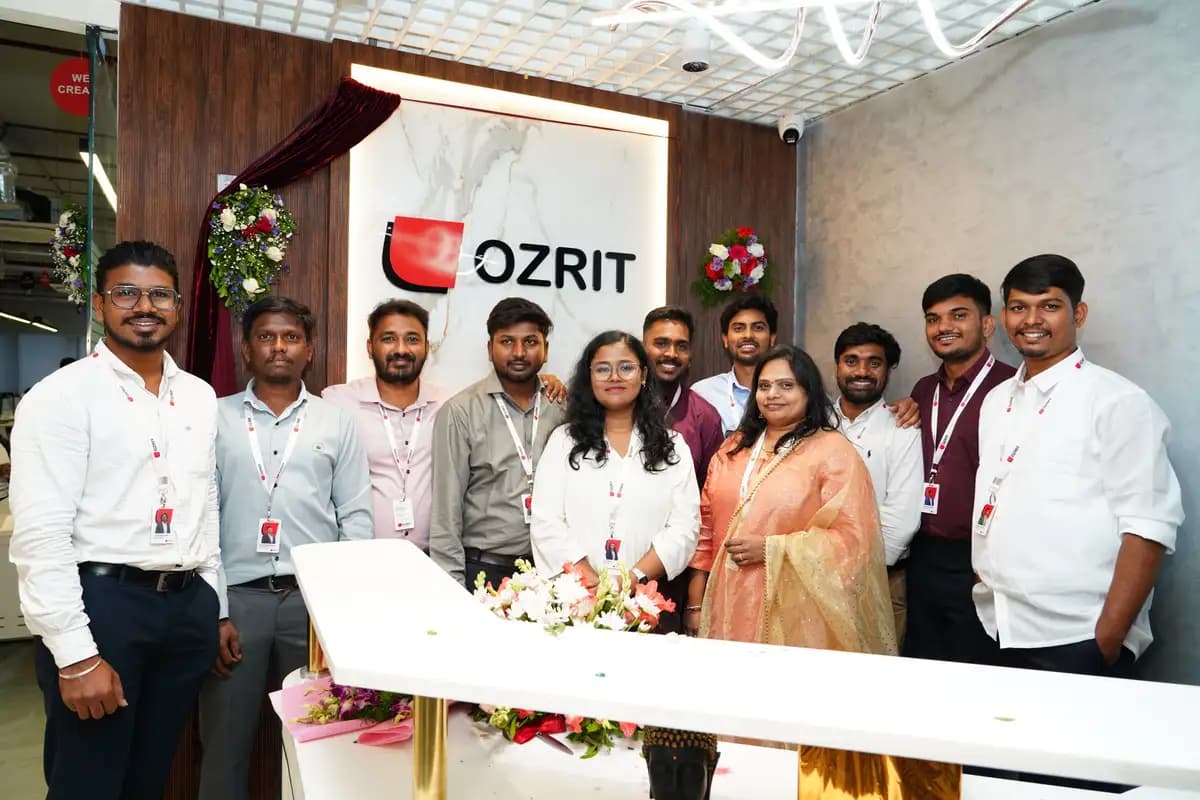 OZRIT — a top mobile app development company in Hyderabad — app team at the Gachibowli office