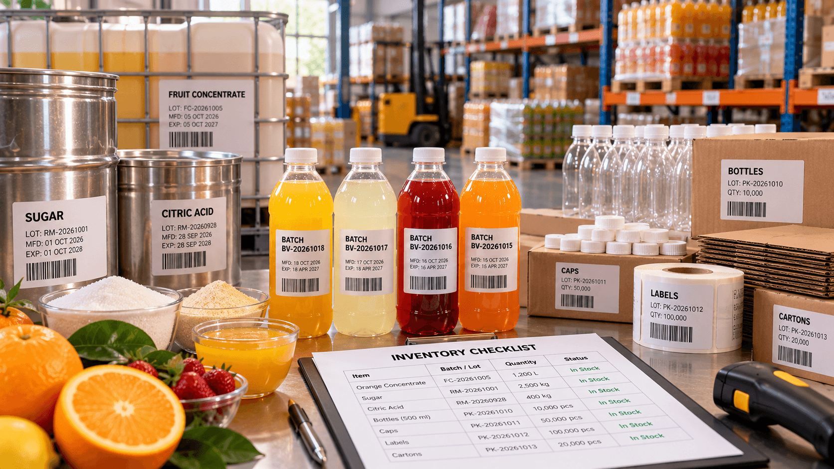 Beverage Inventory Management and Batch Traceability
