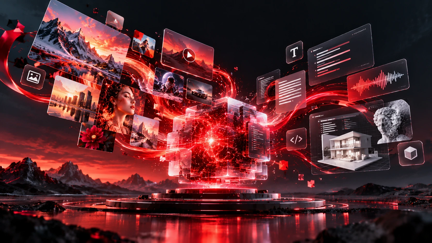 Images, video and documents being analysed and tagged by an AI vision model