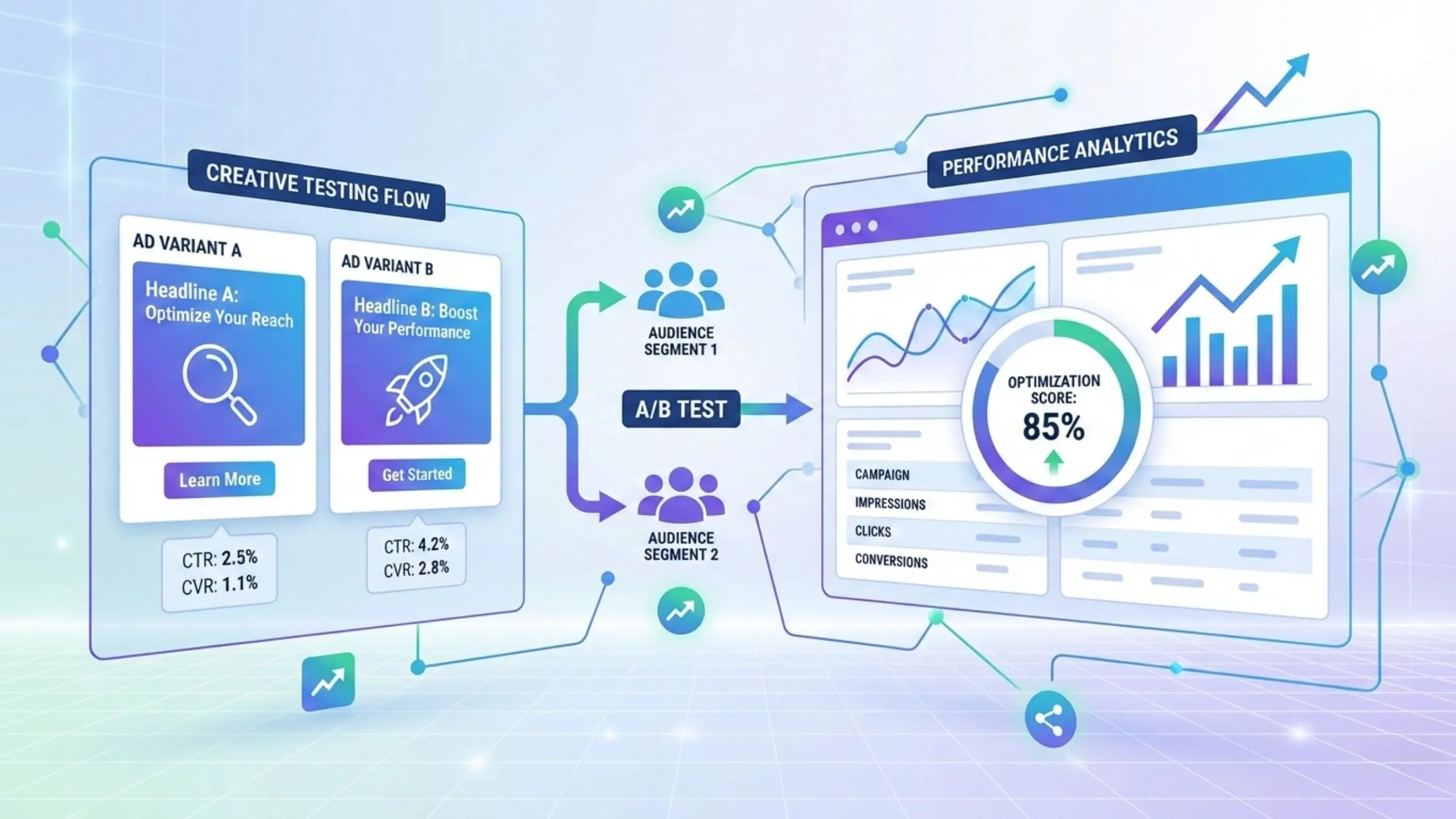 Creative testing techniques that improve click through rate