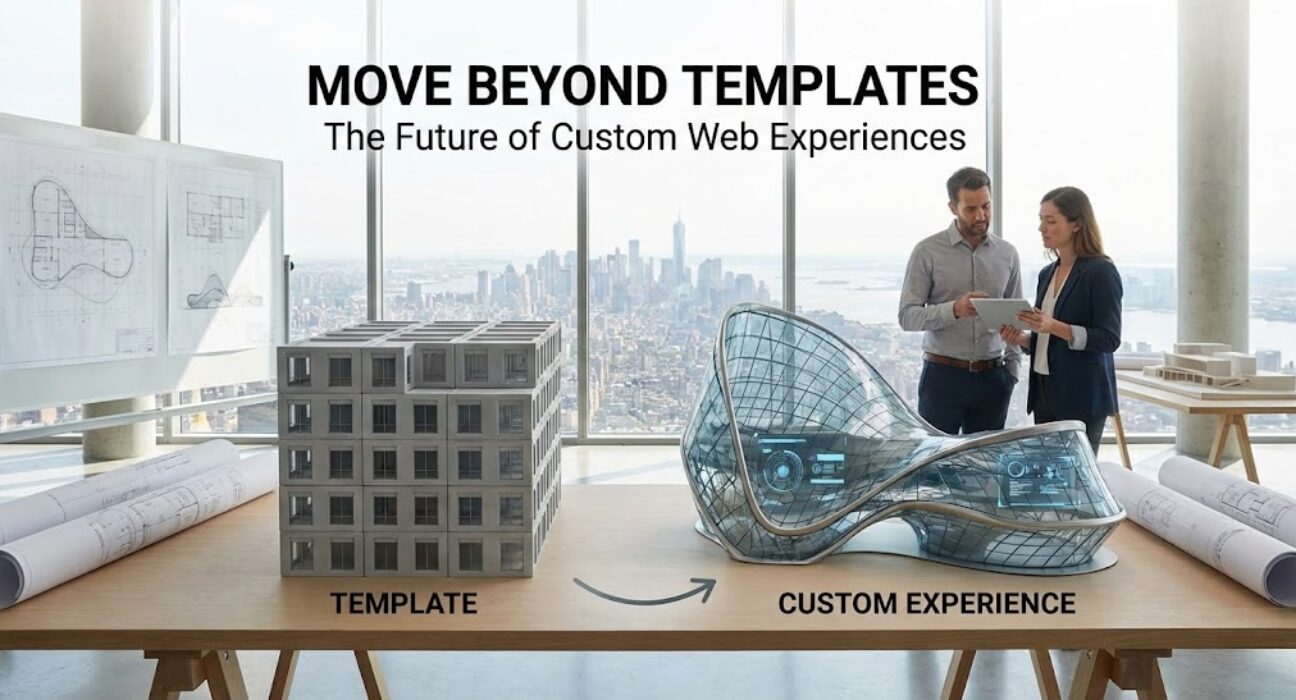 Indian business team reviewing a custom-designed website interface in a modern office environment